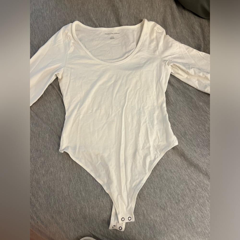 American Eagle Outfitters Cream Bodysuit